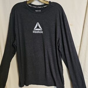 Reebok Men's Gray Long Sleeve Shirt with Reflective Graphics. Size XL.